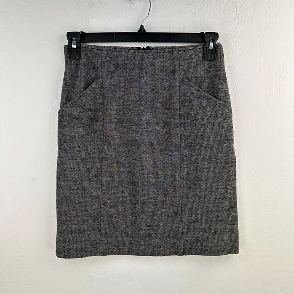 Theory Dresses & Skirts - Theory Straight‎ Pencil Skirt Womens Size 2 Gray Wool Blend Back Zip
